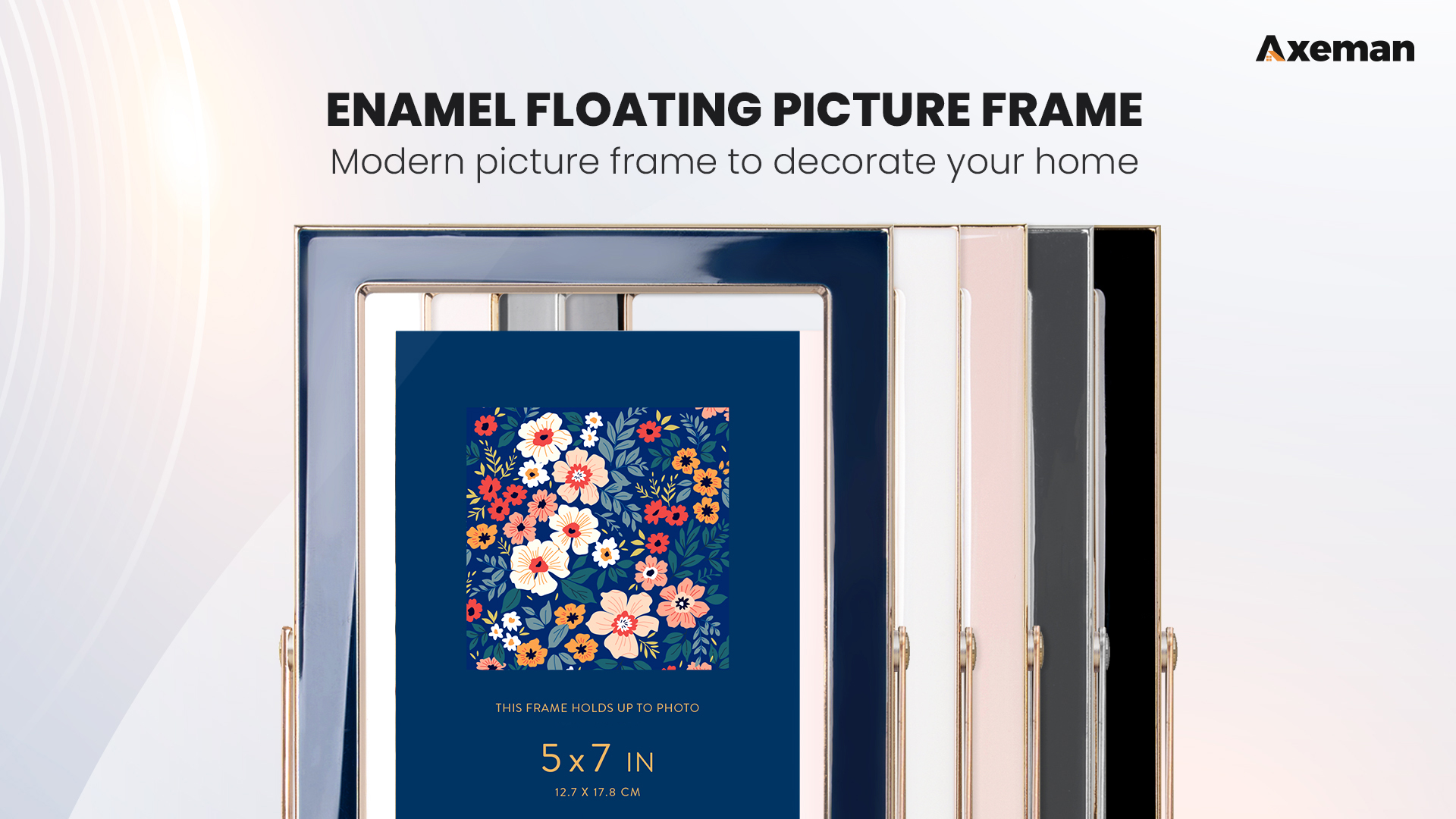 YA−MAN STA-205L BLUE Amazon.com - Axeman 5x7 Gold Floating Frame Navy Blue Enamel